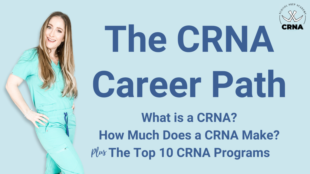 The CRNA Career Path- How To Become a CRNA Cover Photo with Nurse Anesthetist Wearing Scrubs