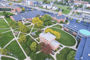 An ariel view of a CRNA school
